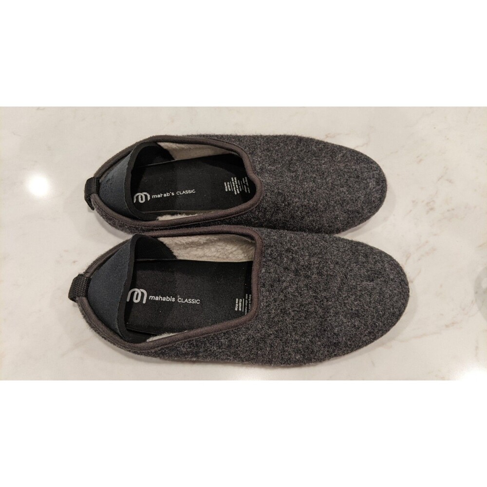Mahabis Classic Gray Felt Shearling Detachable Slipper Women Size 39/ US 8 - Picture 10 of 12